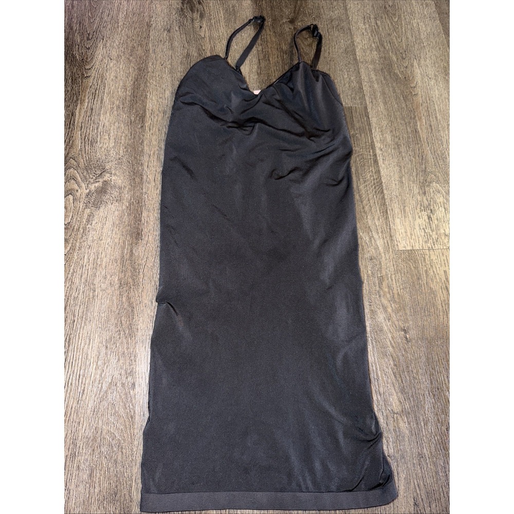 Victoria's Secret Black Strap Shaping Slip Dress Adjustable StrapsSize L VTG